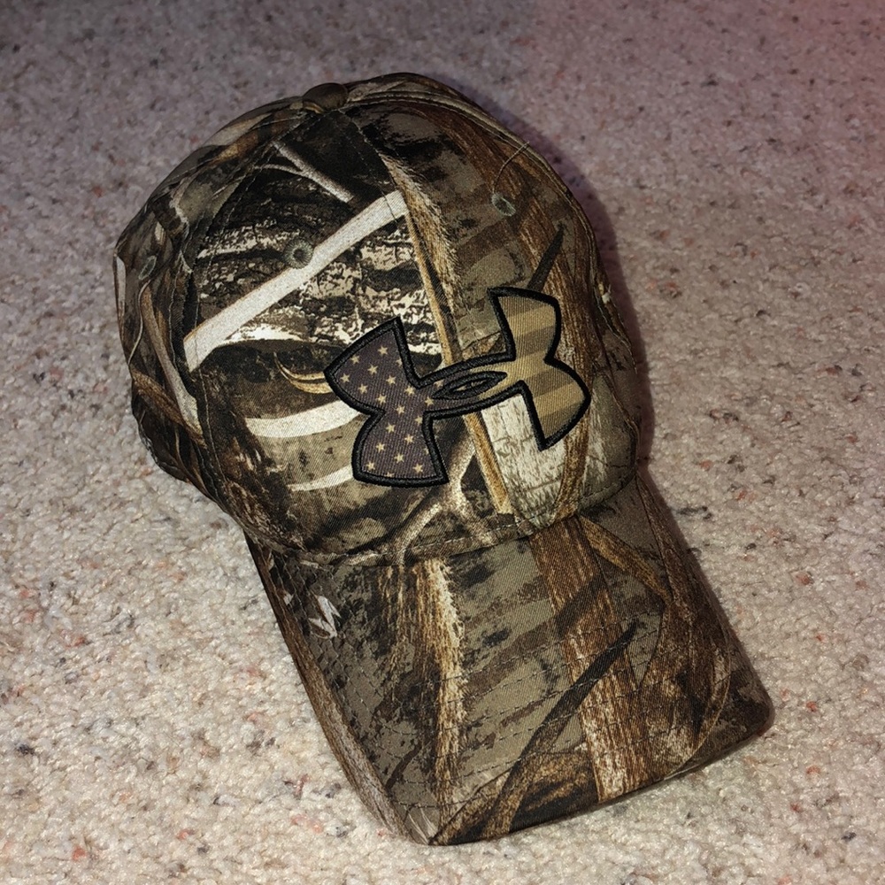 Camo Under Armour Hat with snap back
